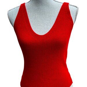 BRANDY MELVILLE 💙 JOHN GALT RED Sweater V-Neck Tank Top